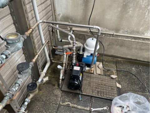 阿勲專業水電維修 - 加壓馬達採白鐵壓接管安裝