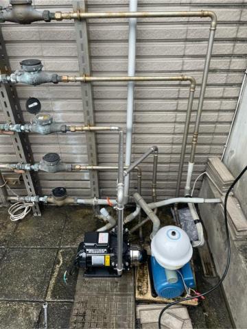 阿勲專業水電維修 - 加壓馬達採白鐵壓接管施工