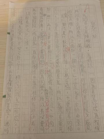 國文(作文)家教 - 學生作文案例