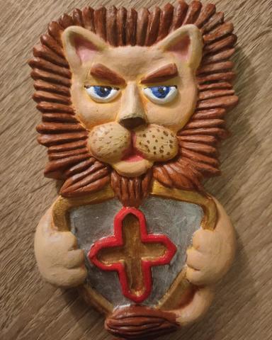 鄭惠心 - 自製浮雕石膏彩繪作品（陶塑翻模）