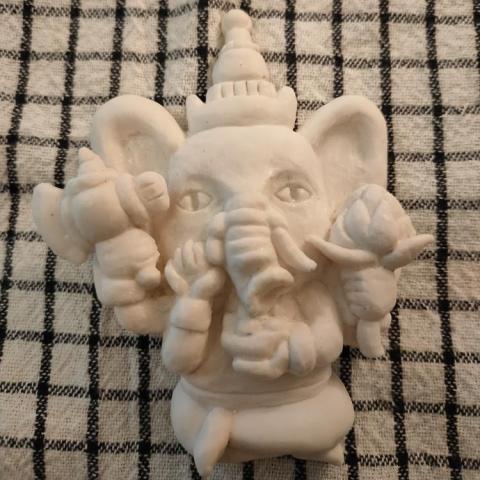 鄭惠心 - 石膏浮雕印度象神（自製陶塑翻模）