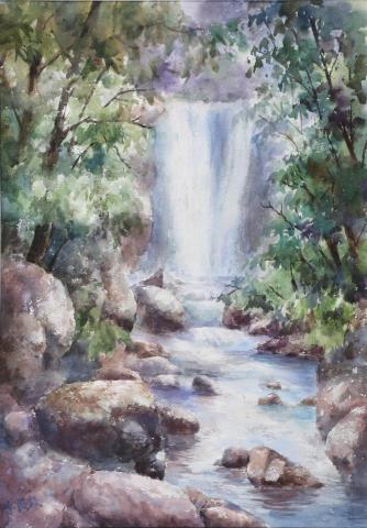Jeff - 作品名稱:跌水
媒材:水彩
尺寸:54*39cm