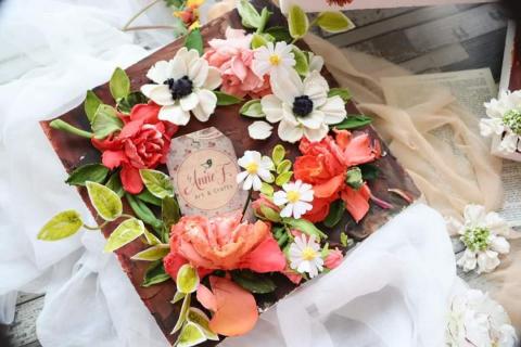 Yumi手作烘焙/韓式擠花/flowers cake/香氛蠟 - 刮刀花蛋糕