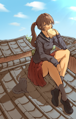 優格配炒蛋 - 【原創插畫】屋頂上的傳說