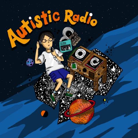 vo_ov.paint - <專輯小本設計>
為獨立樂團的小本設計，樂團名翻成中文為自閉電台，於是讓插畫中的人物聽著歌，陷入自己的世界裡面，不受外界干擾的樣子