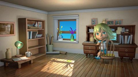 AY - Q版角色及場景(角色及場景設計,模型,材質貼圖,骨架綁定,動畫,頭髮衣料特效,渲染)