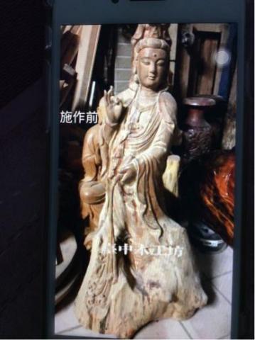 巧藝木工坊 - 神像粗皮加工