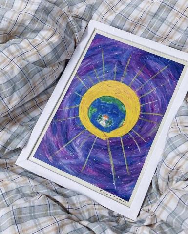 鯨島設計 ::: 52hz - 作品名稱｜光石擁抱
表現方式｜油性粉彩
原作尺寸｜八開