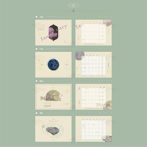 鯨島設計 ::: 52hz - 作品名稱｜珊瑚學（2022桌曆）一～四月
表現方式｜Adobe Illustrator、彩色印刷輸出