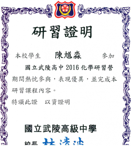 陳馗淼 - 武陵高中化學研習營