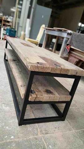 温銘伍 - 原木桌、椅，鋼鐵桌腳訂製