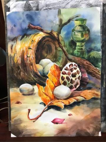 黃郁婷 - 高中考大學水彩練習