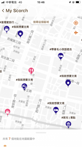 香港商行旅策動有限公司 - SCORCH_收藏地點的地圖模式