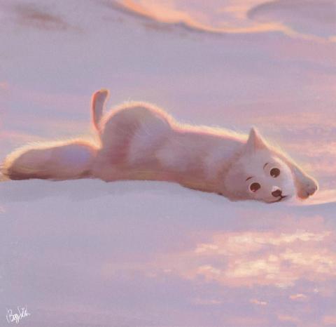 插畫師大魚 Ray Shen - 插畫創作－雪地狐狸
