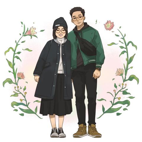 T毛 - 情侶似顏繪