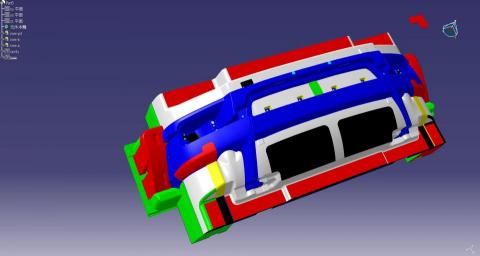代客3d掃描 逆向工程 - 保險桿模具，拆模