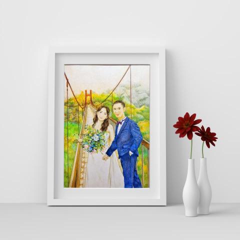 莉娜羊壁畫彩繪 - 手繪婚紗照