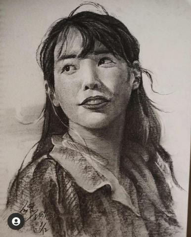 繪圖課程 - 炭筆人像 IU