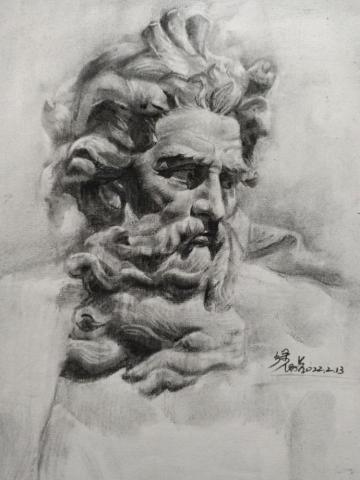 繪圖課程 - 炭筆石膏像