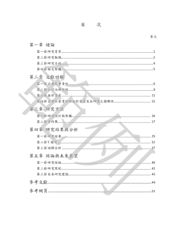 論文/編修/排版 - 論文目錄