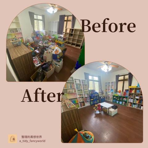 整理的異想世界 - 兒童房玩具和故事書上架，收納櫃動線調整