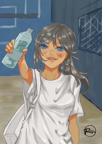 瑞’插畫空間 - 繪圖，第一杯水