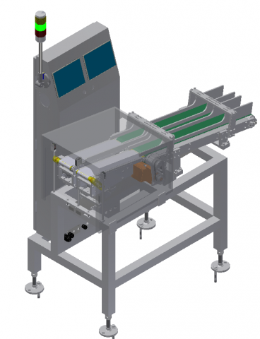 國椿有限公司 - 雙通道檢重機，適用於軟管包裝檢重