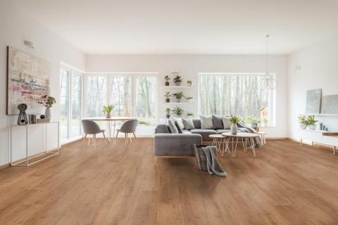 狄諾窗簾木地板 - SPC地板具有防潮、抗靜電、耐磨、耐煙灼特性，是目前非常流行的材質