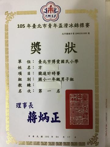 方教練 - 台北市青年杯第一名