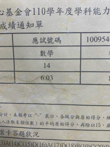 魏開柏 - 數學14級分