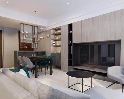 瑆海藝術室內裝修有限公司 - 客廳3D示意圖