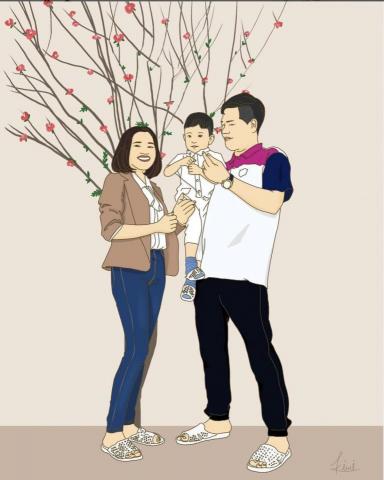 kimi說畫世界 - 似顏繪-家庭照 kimi說畫世界 - 似顏繪-家庭照