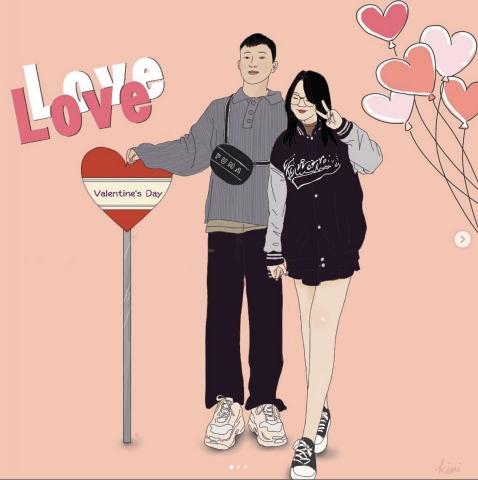 kimi說畫世界 - 似顏繪-情侶照 kimi說畫世界 - 似顏繪-情侶照