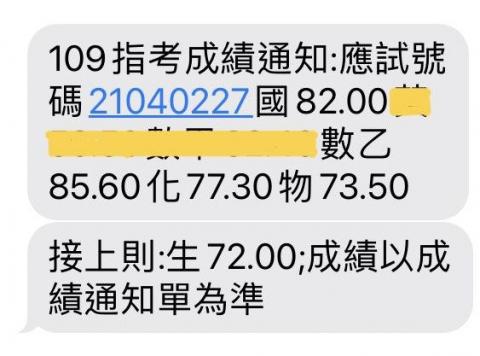 范閔堯 - 109指考成績
