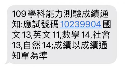 范閔堯 - 109學測成績