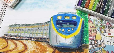 叔叔與妹妹的叔叔 - 油畫棒繪製教學範本