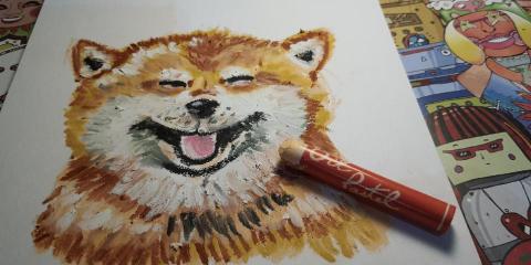 叔叔與妹妹的叔叔 - 油畫棒繪製教學範本