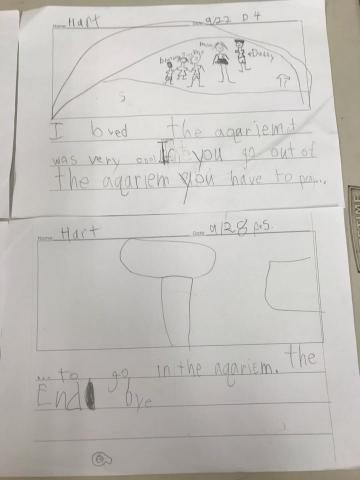 Rise Up English Tutoring - 英文寫作 Narrative Writing 敘述文 Gr. 1 開學一個月的作品。