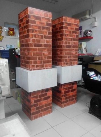 采映數位影像有限公司 - 合成板製作~立體柱陳列道具，柱高2米4