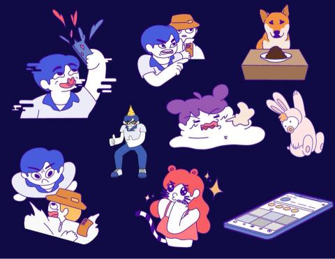 劉家威 - Q版貼紙設計