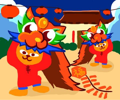 Chi_design - 舞龍舞獅插畫