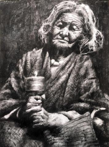 郭怜妃 - 炭筆素描