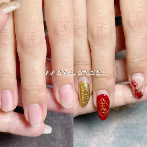 洧彤美甲設計 - 卸甲保養前後對照圖