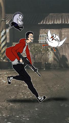 鹹魚個人插畫天地 - Q:什麼樣的動物打靶最好打? 
A:鴨子(因為Duck不避)