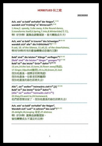 王逸 - 翻譯德文歌曲