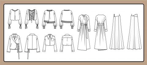 Emma9193 - 自己設計的服裝，繪製成服裝機械圖搞