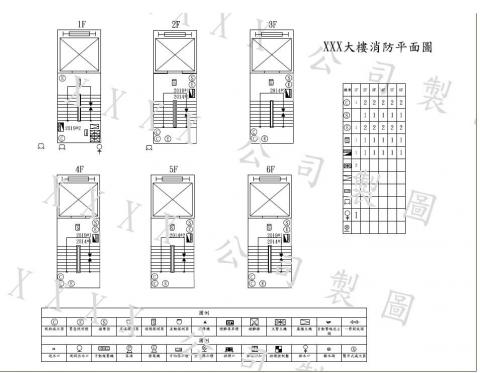 張家華 - 大樓消防平面圖1F-6F