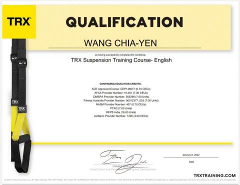 ACE-CPT 個人教練史丹利 - TRX-STC訓練證照 ACE-CPT 個人教練史丹利 - TRX-STC訓練證照