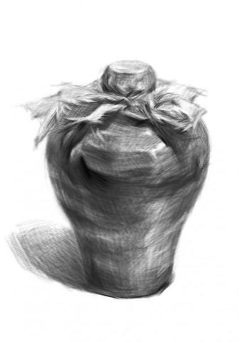 胡益彰 Jess Hu - 2022素描作品 酒甕