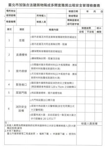 「任柏澄」全勝室內設計公司 - 台北市套雅房檢討表